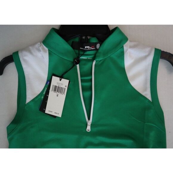 RLX Ralph Lauren Women Sz S Cruise Green Tailored Fit Sleeveless Pique Shirt - Picture 7 of 9